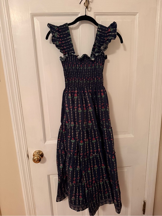 Hill House Dresses & Skirts - Hill House Navy Floral Smocked Maxi Dress with Ruffle Straps
